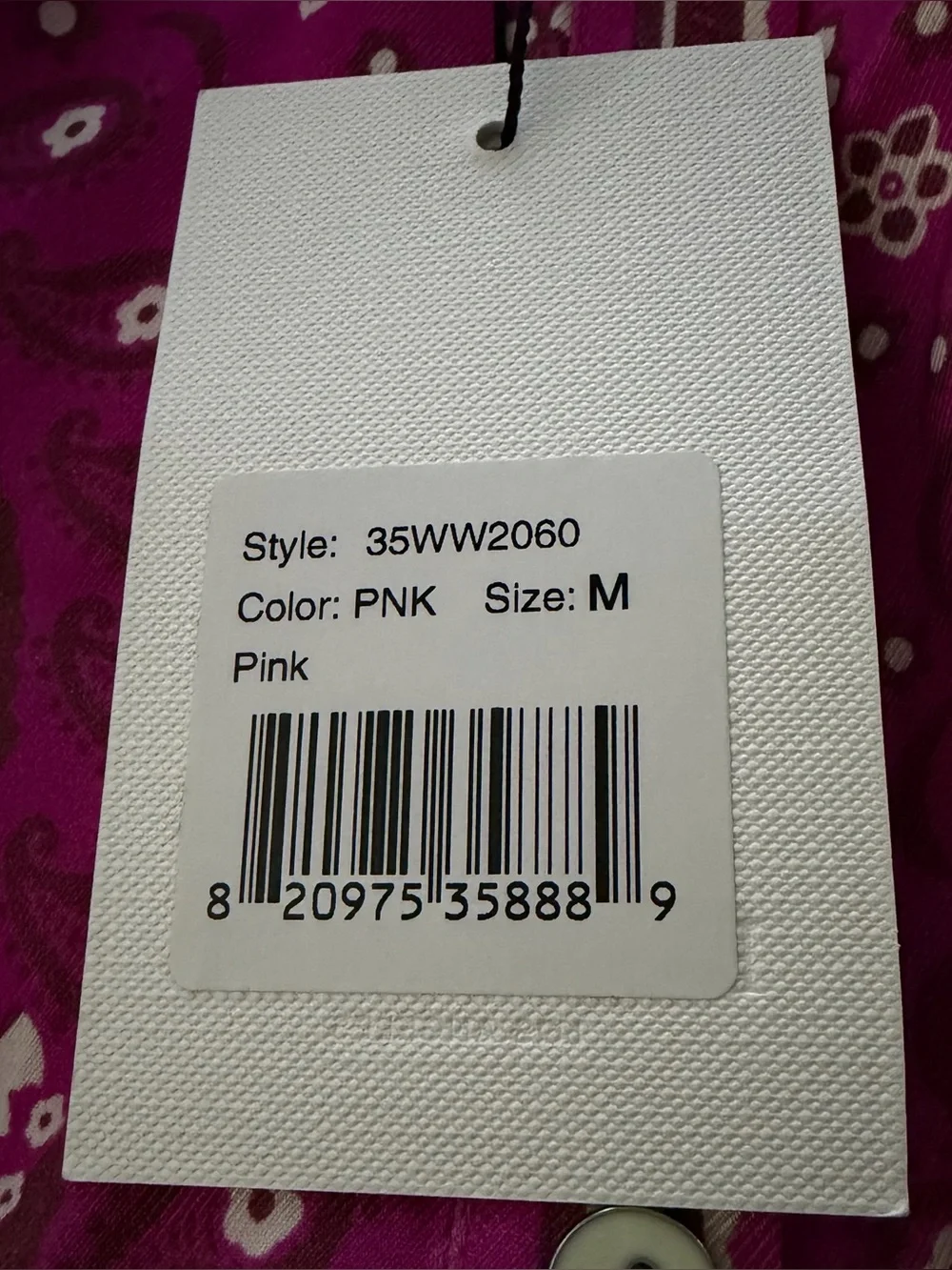 Hale Bob Elizaveta Twill Top in Pink Medium NWT